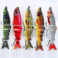 CHAWHO Señuelo de la Pesca Señuelos Articulados para Pesca - 5 Unids Señuelo de Pesca Artificial Duro Pez Nadador Multi…
